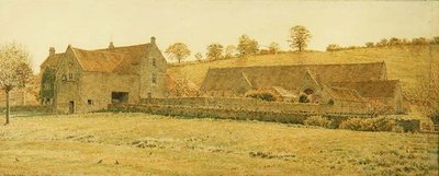 The Old Tithe Barn and Farm House nær Bradford-on-Avon af George Price Boyce