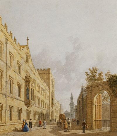 Exeter College, Oxford, 1848 af George Pyne