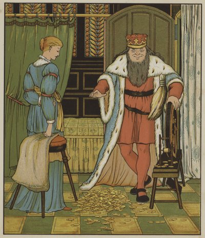 Illustration til Rumpelstiltskin af Brødrene Grimm af George R. Halkett