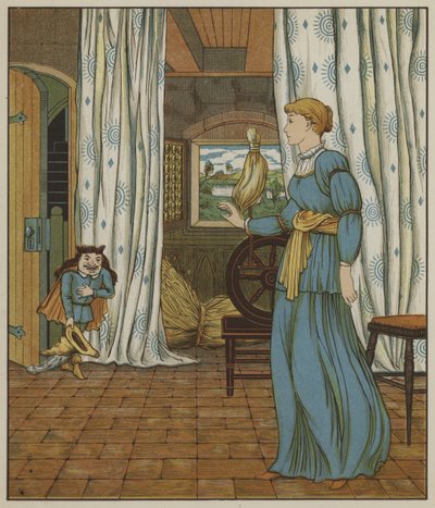 Illustration til Rumpelstiltskin af Brødrene Grimm af George R. Halkett