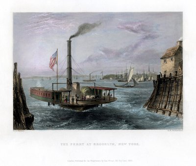 Færgen i Brooklyn, New York, USA, 1838. af George Richardson