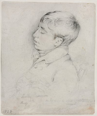 Et portræt af Welby Sherman Sovende i en stol, 1828. af George Richmond