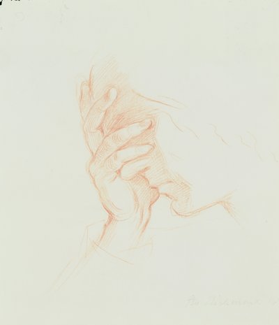 Hovedstudie af en kvinde, ca. 1835 (rødt kridt på papir) af George Richmond