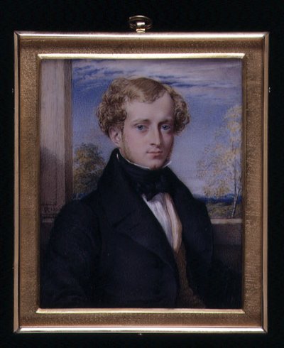 Portrætminiature af en ukendt mand, muligvis en hr. Ashby af George Richmond