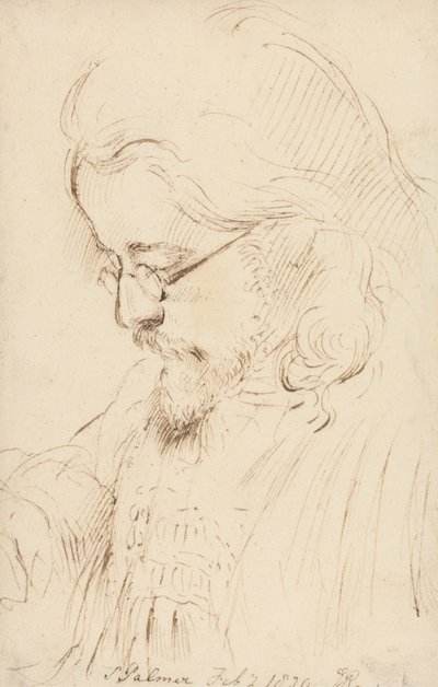 Portræt af Samuel Palmer, hoved og skuldre af George Richmond