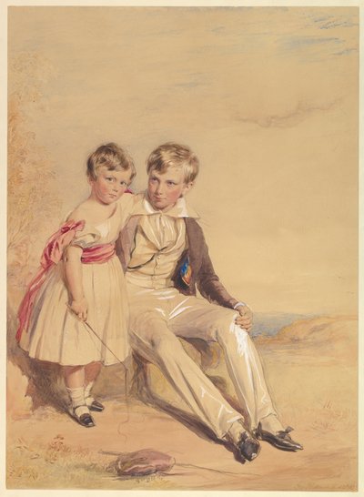 Portræt af to børn af George Richmond