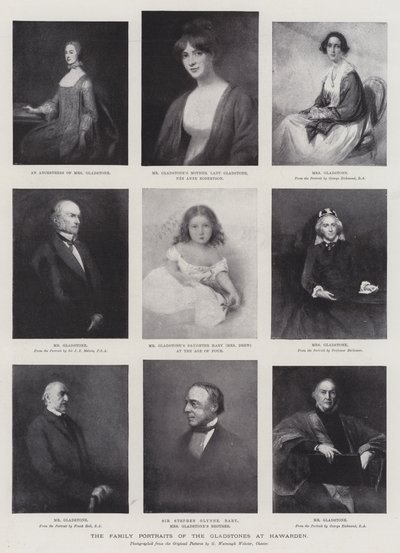 Familieportrætterne af Gladstones ved Hawarden af George Richmond