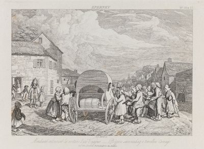 Beggars, Eperney, ca. 1821 (radering) af George Robert Lewis