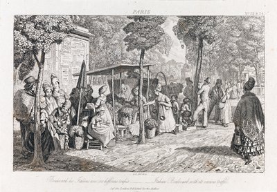 Boulevard Des Italiens, ca. 1821 (radering) af George Robert Lewis