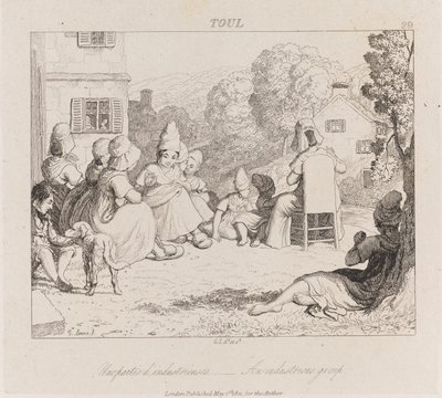 Industrious Group, Toul, ca. 1821 (ætsning) af George Robert Lewis