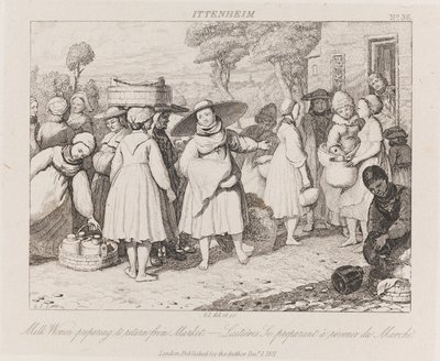 Milk Women, Ittenheim, ca. 1821 (radering) af George Robert Lewis
