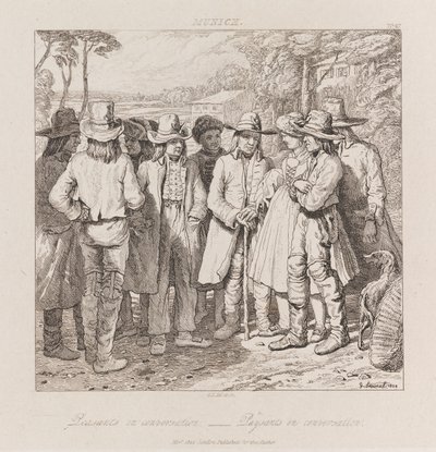 Peasants Conversing, München, ca. 1821 (radering) af George Robert Lewis