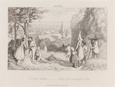 Returning From Labor, Havre, ca. 1821 (radering) af George Robert Lewis