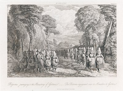 St. Polten - Pilgrimme, ca. 1821 (radering) af George Robert Lewis