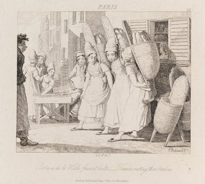 Kvinder hviler, Paris, ca. 1821 (radering) af George Robert Lewis