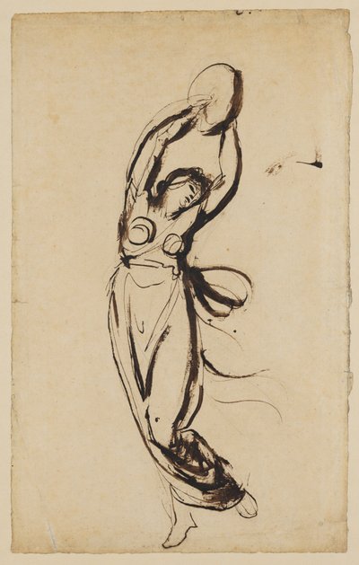 En nymfe, der danser med en tamburin af George Romney