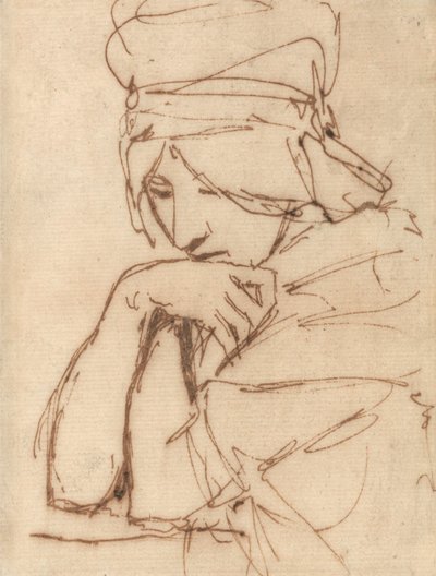 En eftertænksom dame af George Romney