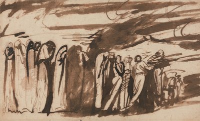 De fordømtes procession: Studie til Dantes »Inferno« af George Romney