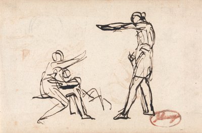En kriger tager afsked med sin familie, muligvis Hectors afrejse af George Romney