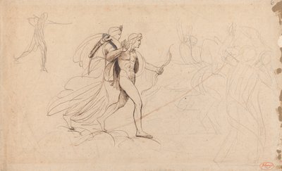 Apollo og Diana til "Ødelæggelsen af Niobes børn" af George Romney