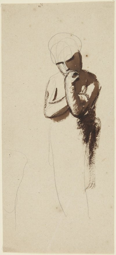 Barn med hånden ved hagen af George Romney