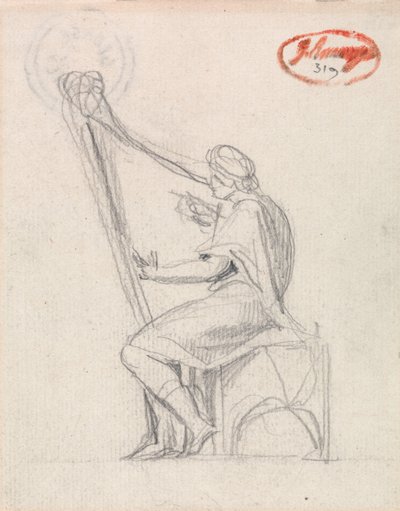 David spiller på harpe af George Romney