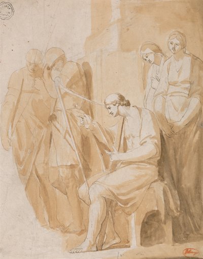 David spiller på harpe af George Romney