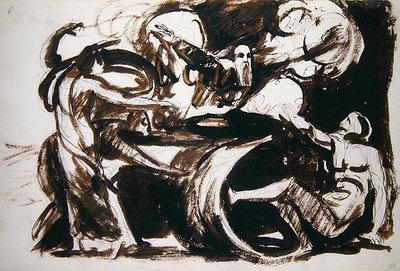 Drøm om Atossa (pen & blæk og vask over grafit på papir) af George Romney