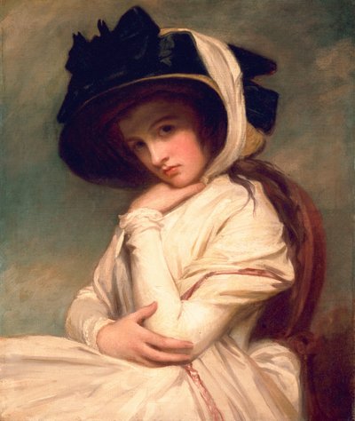 Emma Hart, senere Lady Hamilton, i stråhat, c.1782-94 af George Romney