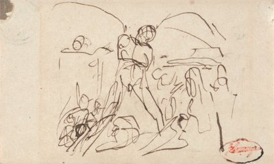 Figurkomposition; muligvis Samson og Delila af George Romney
