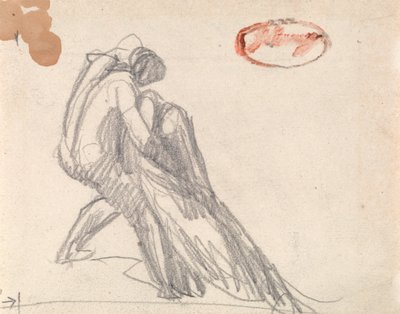 Figur, der støtter en besvimet figur af George Romney