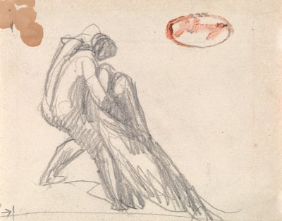 Figur, der støtter en besvimende person af George Romney