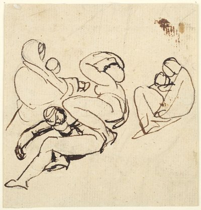 Figurstudier af kvinder og børn i lidelse af George Romney