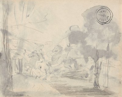 Lysning med træer af George Romney
