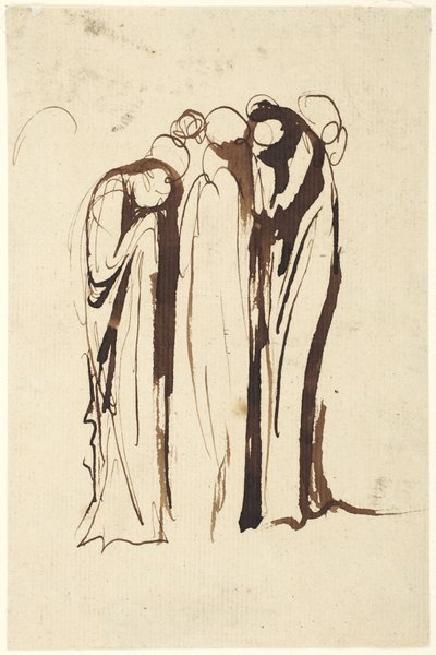 En gruppe stående figurer, der græder af George Romney