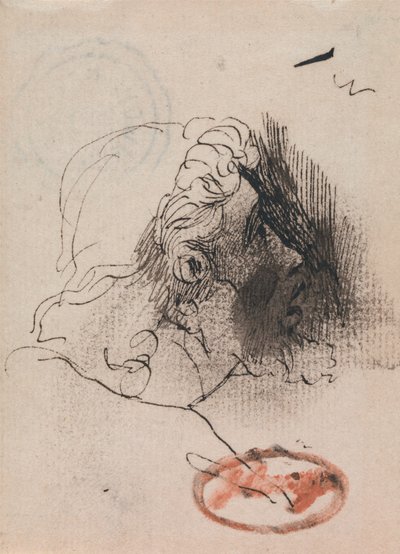 Hovedet af en mand set i profil af George Romney