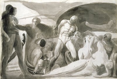Howard besøger en Lazaretto (pen og blæk og vask på papir) af George Romney