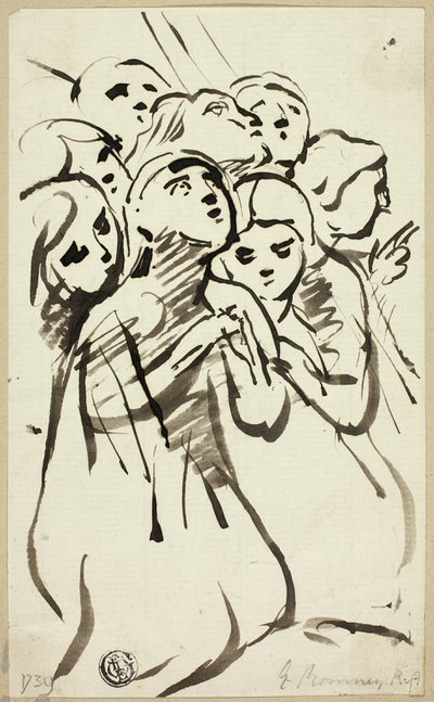 Knælende figurer samlet af George Romney