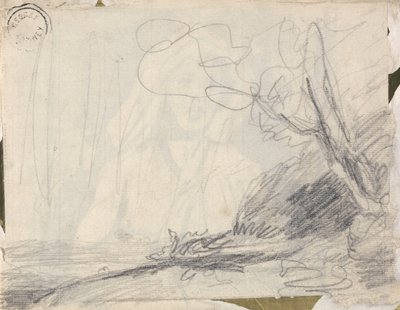 Landskab med et skævt træ af George Romney