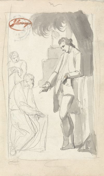 Major Pierson and the Brahman (grå vask og grafit på lagt papir) (se 153906) af George Romney