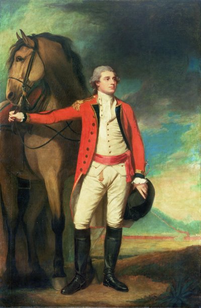 Portræt af generalmajor James Hartley, i kaptajnens uniform af Bombay-hæren af George Romney
