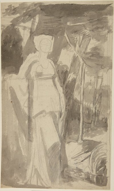Portrætstudie af frøken Francis Woodley af George Romney