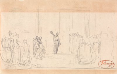 Måske en menneskemængde foran en profetinde af George Romney