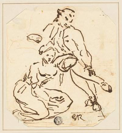 Siddende mand og kvinde af George Romney