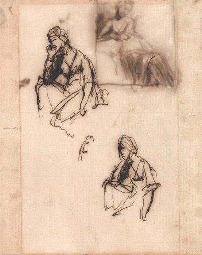 Siddende kvinde af George Romney