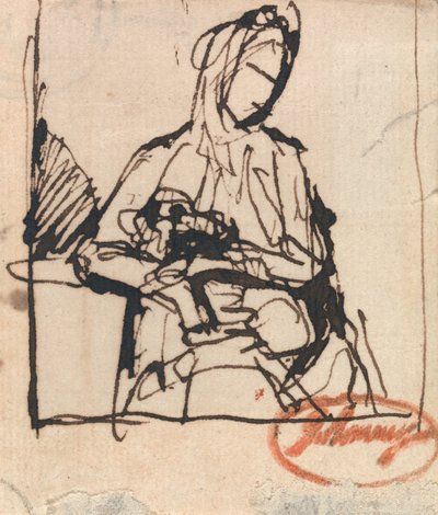 Siddende kvinde: Muligvis fru Harris af George Romney