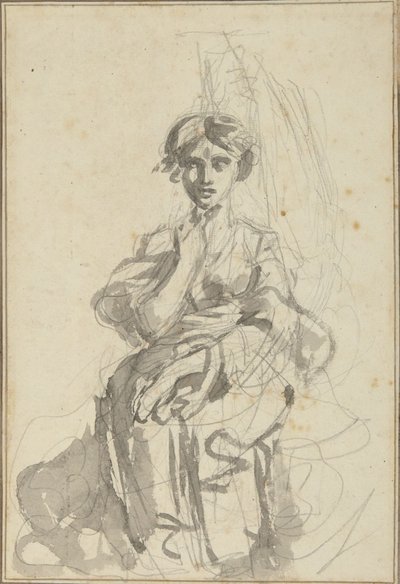 Siddende kvindefigur af George Romney