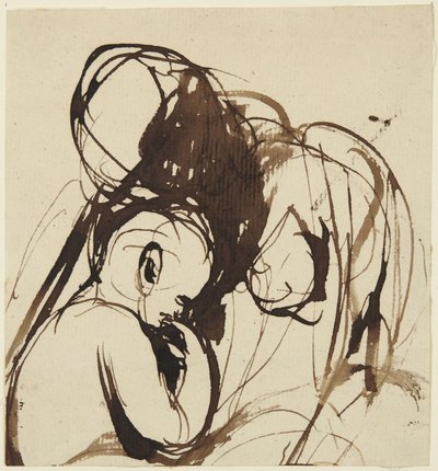 Siddende kvinde og barn af George Romney