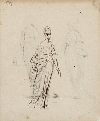 En enkelt kvindefigur af George Romney