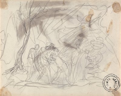 Skitse til Canidia og de unge af George Romney